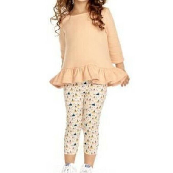 Pippa & Julie 2PC Set, Peach Ruffle Sweater w/ Teepee Leggings, Size 6X, NWT!! - Picture 1 of 4